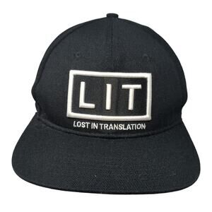 Lost In Translation Snapback Cap Black One Size Adjustable Embroidered 6 Panel